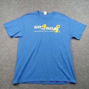 Port & Company Shirt Mens Large Blue Go4theGoal Cancer Ribbon Graphic Tee